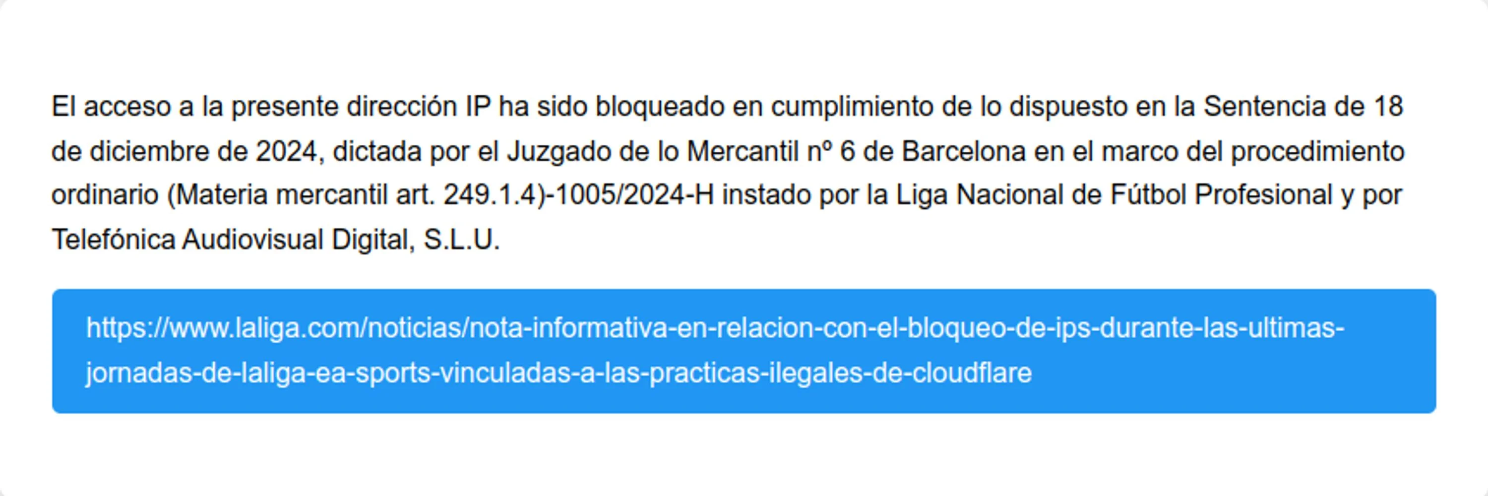 Bloqueo judicial - #LaLigaGate